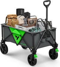 VIVOSUN Collapsible Folding Wagon Swivel Utility Cart for Camping Garden Beach