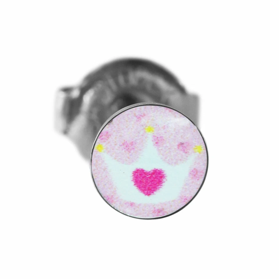 1 Paar Ohrringe Chirurgenstahl Ohrstecker mit Herzkrone Studex Sensitive - Bild 2 von 4