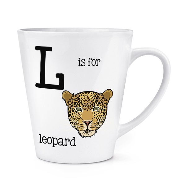 Brief I Ist FüR Leopard 341Ml Latte Becher Tasse - Lustig Tiere Alphabet-image