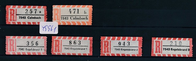 49961) Neuenbürg > 6 versch Reco-Zettel PLZ 7543 Calmbach - Engelsbrand 49961) Neuenbürg > 6 versch Reco-Zettel PLZ 7543 Calmbach - Engelsbrand