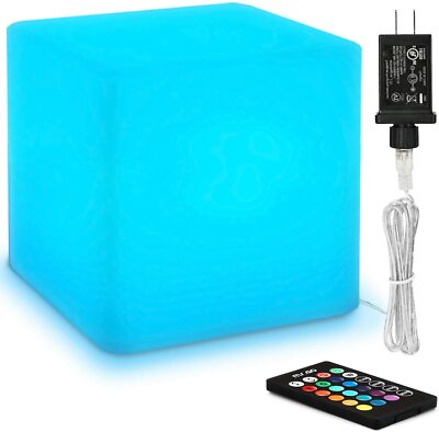 Mr.Go 8 inch 21cm Rechargeable Color Changing LED Light Up Cube 16 RGB Colors
