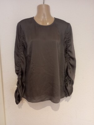 Hallhuber Edle Dunkelgraue Bluse Gr.38,Neu