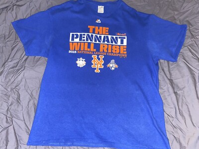 Majestic New York METS T-SHIRT NL Pennant Will Rise 2015 XL