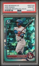 JOSE RAMOS 2022 Bowman Chrome Sapphire Aqua Refractor RC #/55 PSA 10 Dodgers HOT