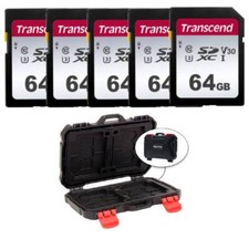 Transcend TS64GSDC300S 64GB UHS-I U3 SD Memory Cards X5  Memory Card Hardcase