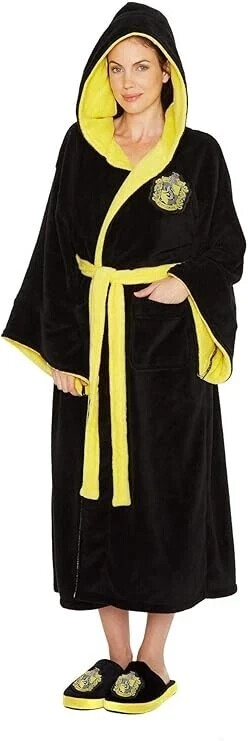 Women's Bathrobe Harry Potter Hufflepuff House Dressing Gown Fleece