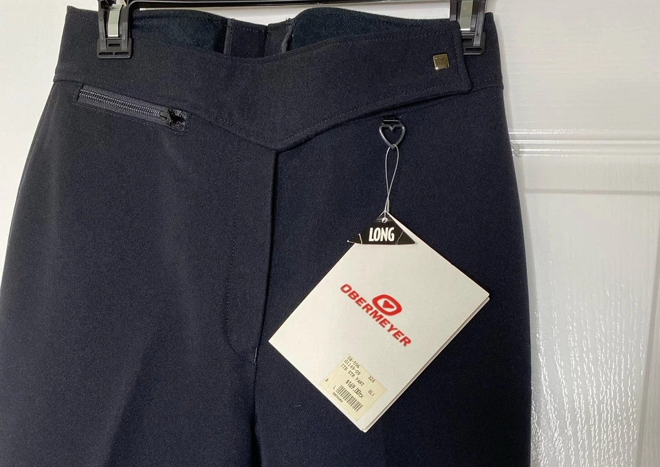 OBERMEYER Black ITB Stretch Ski Pants Mesh Stirrup 8 Long Zip Pocket Durogaurd - Image 4 of 4