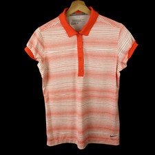 Nike Golf Womens Tour Performance Polo Shirt M Stretch Dri Fit Striped