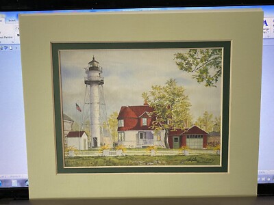 Harbour Lights Lighthouse Print Coney Island NY Dbl Matte Mark Sherman