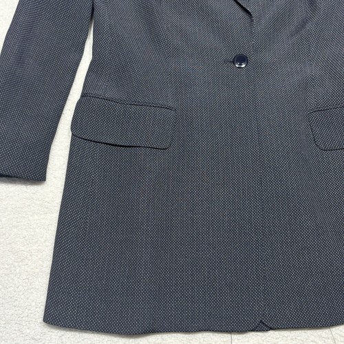 Jaeger Women's Long Blue Patterned One Pocket Jacket Smart Size 10 Vintage - Picture 2 of 11