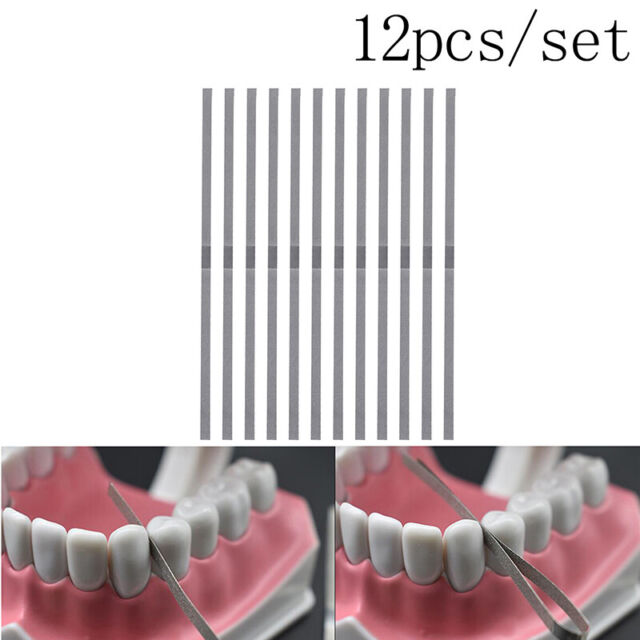 12pcs 4mm Dental Metal Polishing Stick Strip Single Surface Whtening Materi~RM