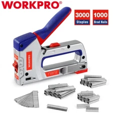 WORKPRO Heavy Duty 4-in-1 Staple Gun Kit Manual Brad Nailer w/4000 Staples Nails