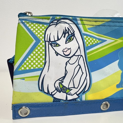Vintage 2004 Bratz 3 Ring Pencil Holder Zip Pouch For Binder Blue *Stained - Bild 2 von 14