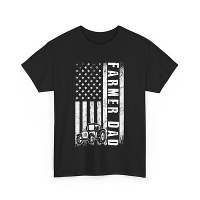 Farmer Dad Shirt, American Flag Farming Lovers Father's Day Men Dad T-shirt