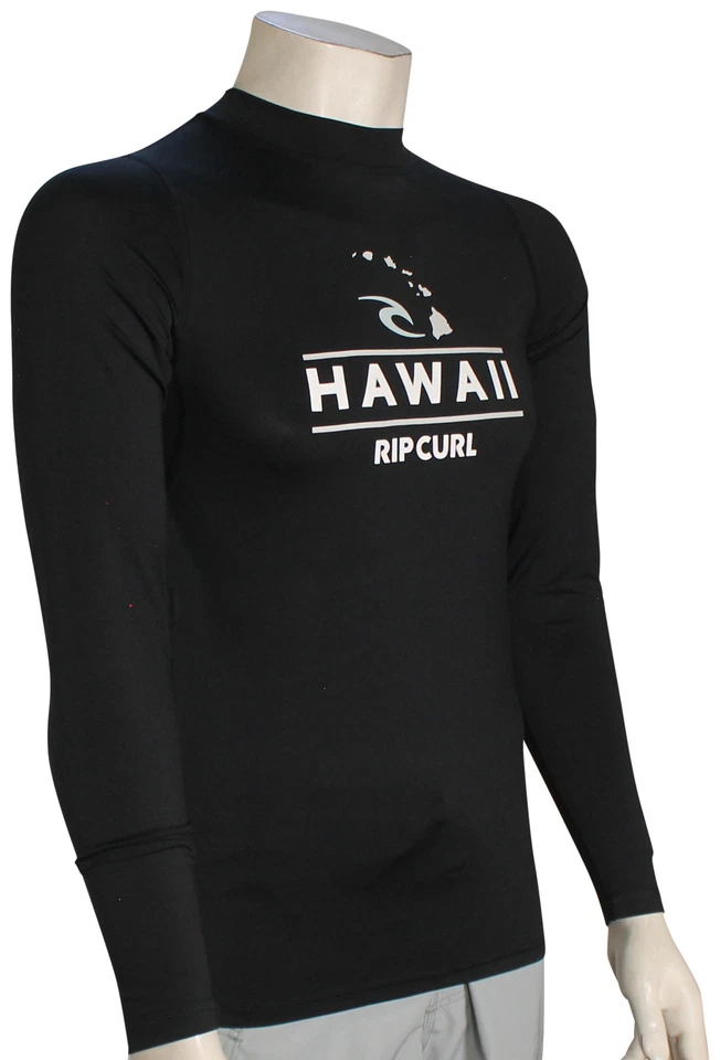Rip Curl Hawaii LS Performance Rash Guard - Black - New