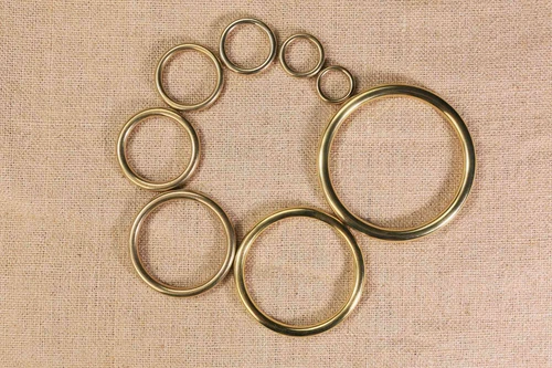 1Pcs Heavy duty solid brass rings 1 2 3 inch big brass O ring for macrame belt