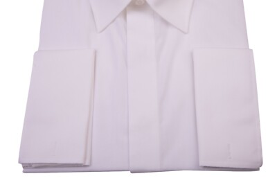 Mens Ivory Dress Shirt Cotton Formal Double Cuff Covered Buttons Wedding Evening | eBay Mens Ivory Dress Shirt Cotton Formal Double Cuff Covered Buttons Wedding Evening | eBay