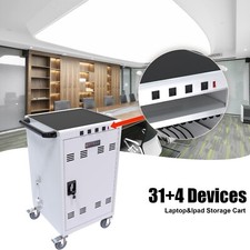 31 4-Device Mobile School Charging Cart  Cabinet for Tablets Laptops Chromebook