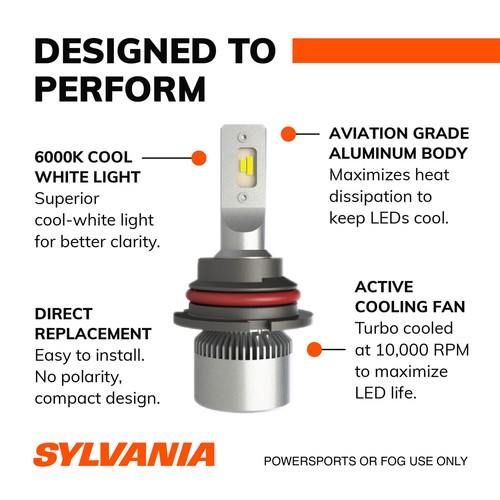 Sylvania 9007 LED Powersport Headlight Bulbs for Off-Road Use /Fog Lights 2 Pack - Picture 7 of 9