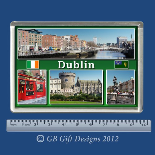 Dublin Fridge Ireland Flag JUMBO SIZE [9cm x 6cm] Choice 2