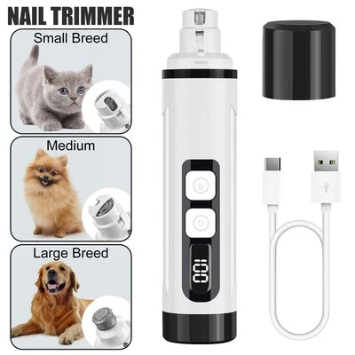 Electric Dog Nail Grinder Pet Trimmer USB Charge Clipper Cats Bonve Upgraded