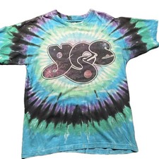 Vintage Yes Band T-Shirt Men’s Medium Tie Dye Liquid Blue Brockum USA Made