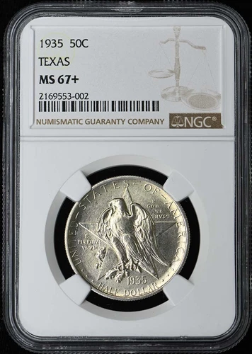 TEXAS 1935 Silver Commemorative 50C NGC MS67+