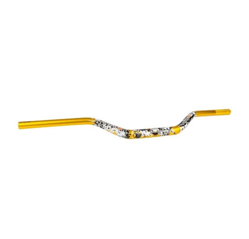 Guidon Stage6 cross jaune pour remplacer le poste de pilotage 50cc