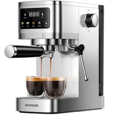 Espresso Machine 20 Bar, Professional Espresso Machine with Milk Frother and ...