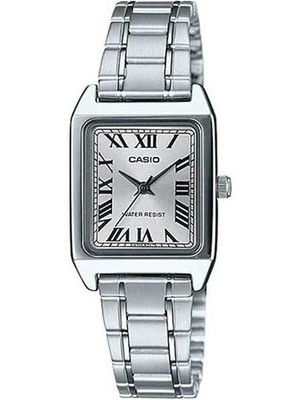 Elegante CASIO Damenarmbanduhr LTP-V007D-7B, Quarz, Silberfarbenes Design