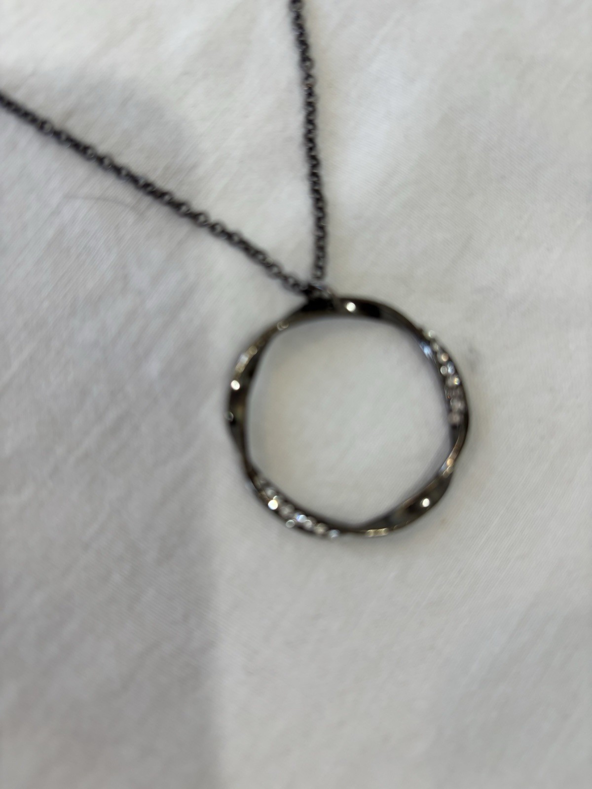Long Triple Strand Infinity Circle Necklance - image 2