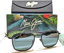 Maui Jim Following Seas Aviator Black Polarized Mirror Grey Sunglasses MJ555-02