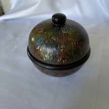 Lacquered Bowl With Lid  Made In Vietnam Very Colorful