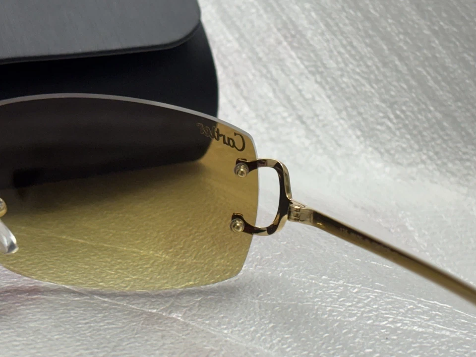 Lente Cartier Big C sin marco de oro marrón corte diamante CT0092S Foto 4 de 4