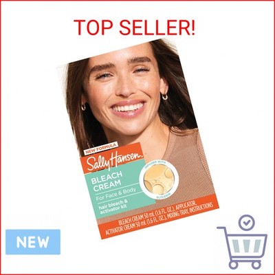 Sally Hansen Bleach Cream for Facial & Body Hair | Vegan Formula with Glycerin |