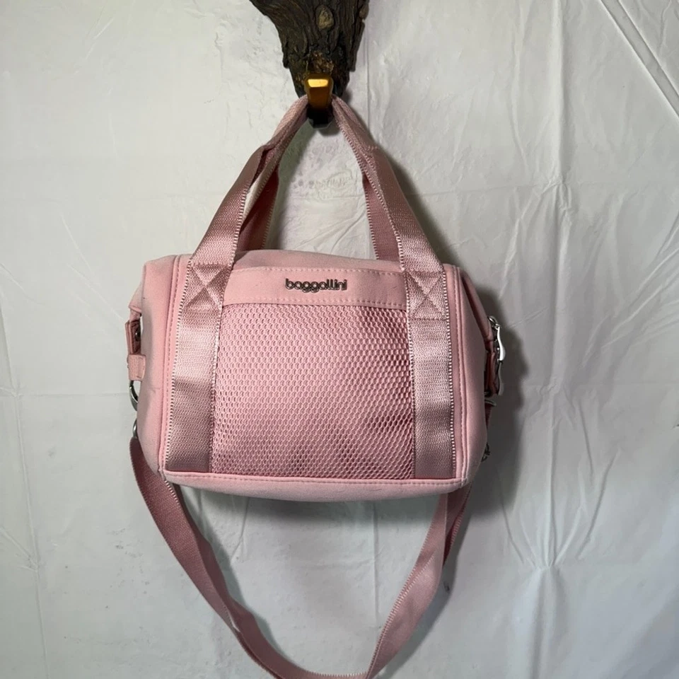 Baggallini Pink All Day Mini Duffel Shoulder/Hand Bag Tote Purse Zip Closure - Image 2 of 4