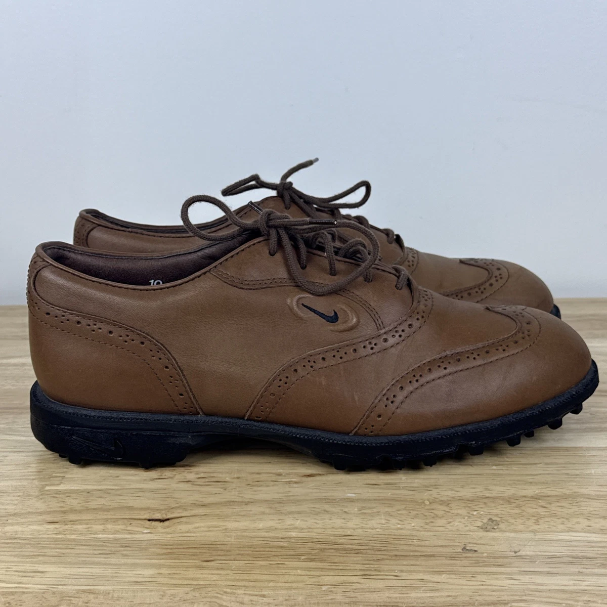 Nike Air Zoom Precision Golf Shoes Leather Brown Classic 866065-200 Mens 11 Vintage Nike Golf Spikes Shoes Air Zoom Tradition Saddle  main image 2