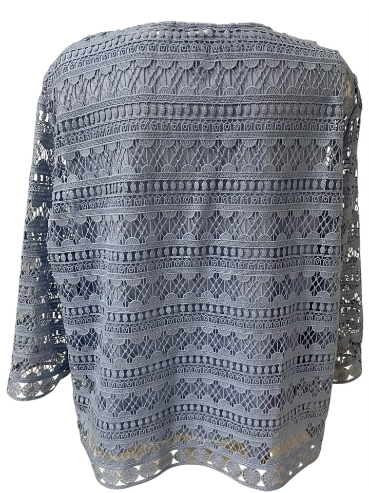 Alfred Dunner 2 Pc French Bistro Lace Top + Tank Size L Blue Grandmacore - Image 4 of 4