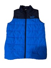 Puma blue navy color block full zip puffer vest size Boys Medium 10/12