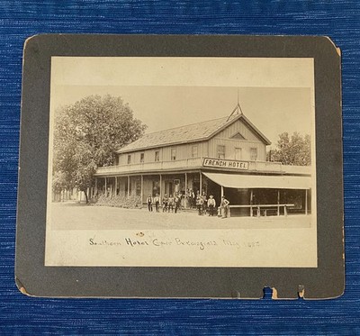 Vtg Bakersfield California French Hotel Lithograph Photo Imperial Cabinet Card