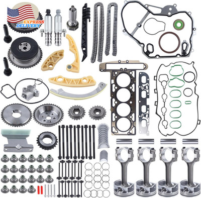 GM 2.4L Engine Rebuild Overhaul Kit Timing Chain VVT & Rods for Chevrolet Buick