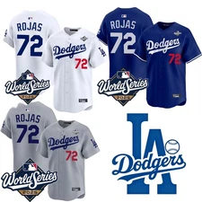 Men's Dodgers #72 Miguel Rojas 2025 World Series Jersey All Stitched S-3XL