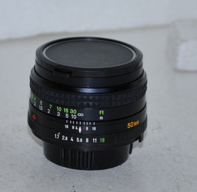Minolta MD ROKKOR-X 50mm f1.7 w/ caps, #258287, looks unused