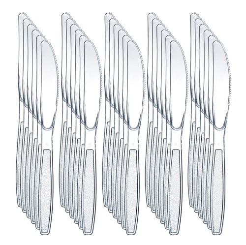 Reusable Plastic Knives Clear Heavy Duty for Catering Weddings Birthday Parties