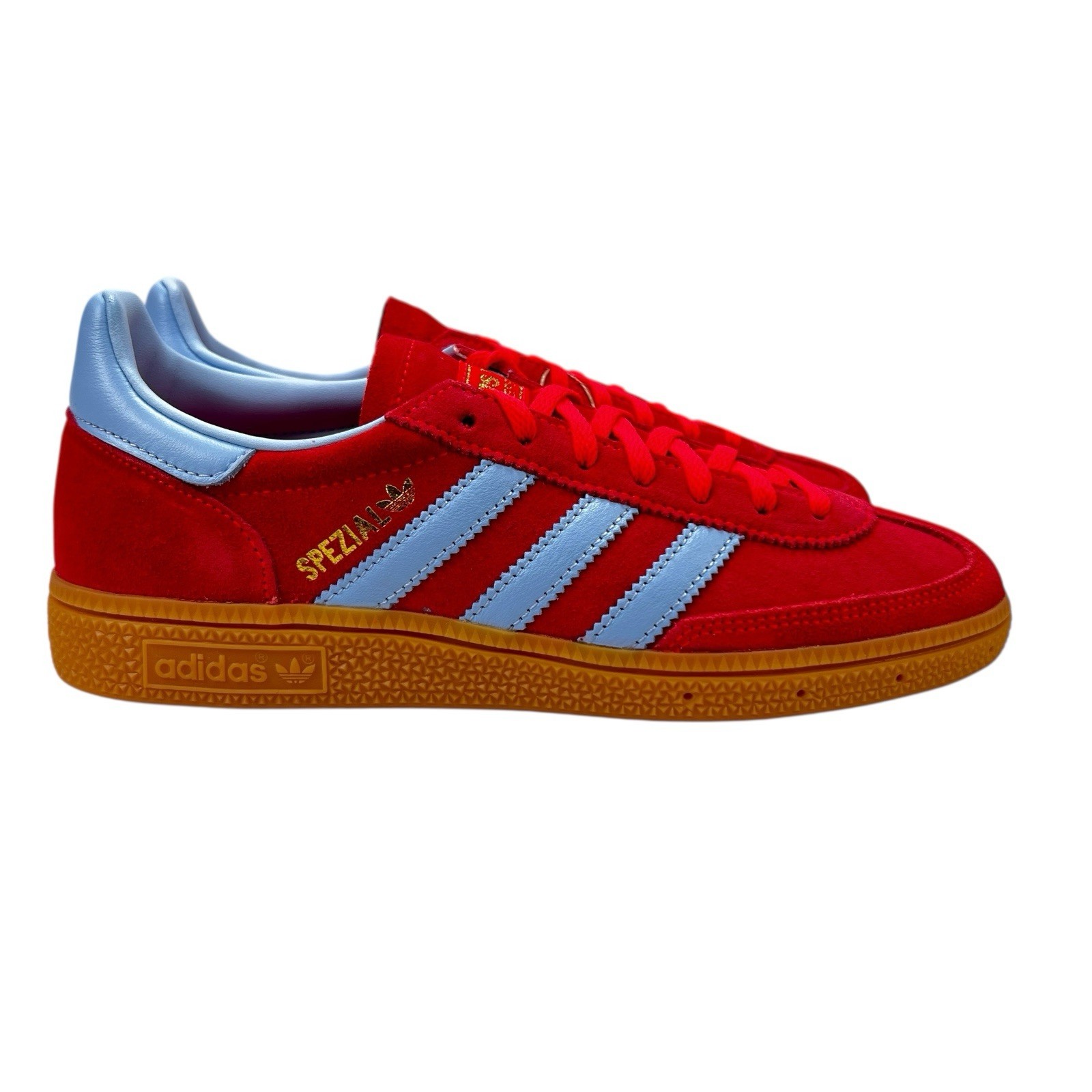 Adidas Handball Spezial Lucid Red Glow Blue Gum Shoes JR3607 Women's Sz 7.5 - 10