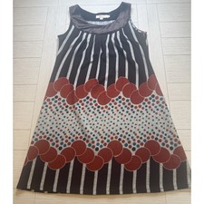 ARYEH Anthropologie Women's Sz S Sleeveless Brown, Turquoise, Orange Dress Boho