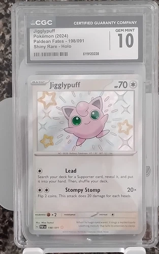 Pokémon TCG Jigglypuff Shiny Rare Holo Paldean Fates 198/091 CGC 10 2024