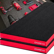 ONREVA Tool Box Foam 2Pack 38x16x2 inch, Inserts for Red With Black 