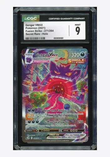 Pokemon CGC 9 Gengar VMAX Secret Rare 2021 271/264 Fusion Strike English