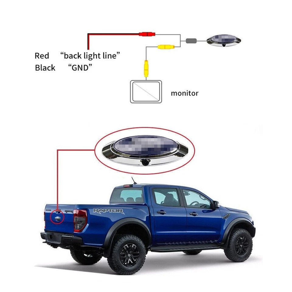 1x Chrome Emblem Logo Backup Camera for Ford F150 F250 F350 F450 F550 2004-2016 - Image 4 of 4